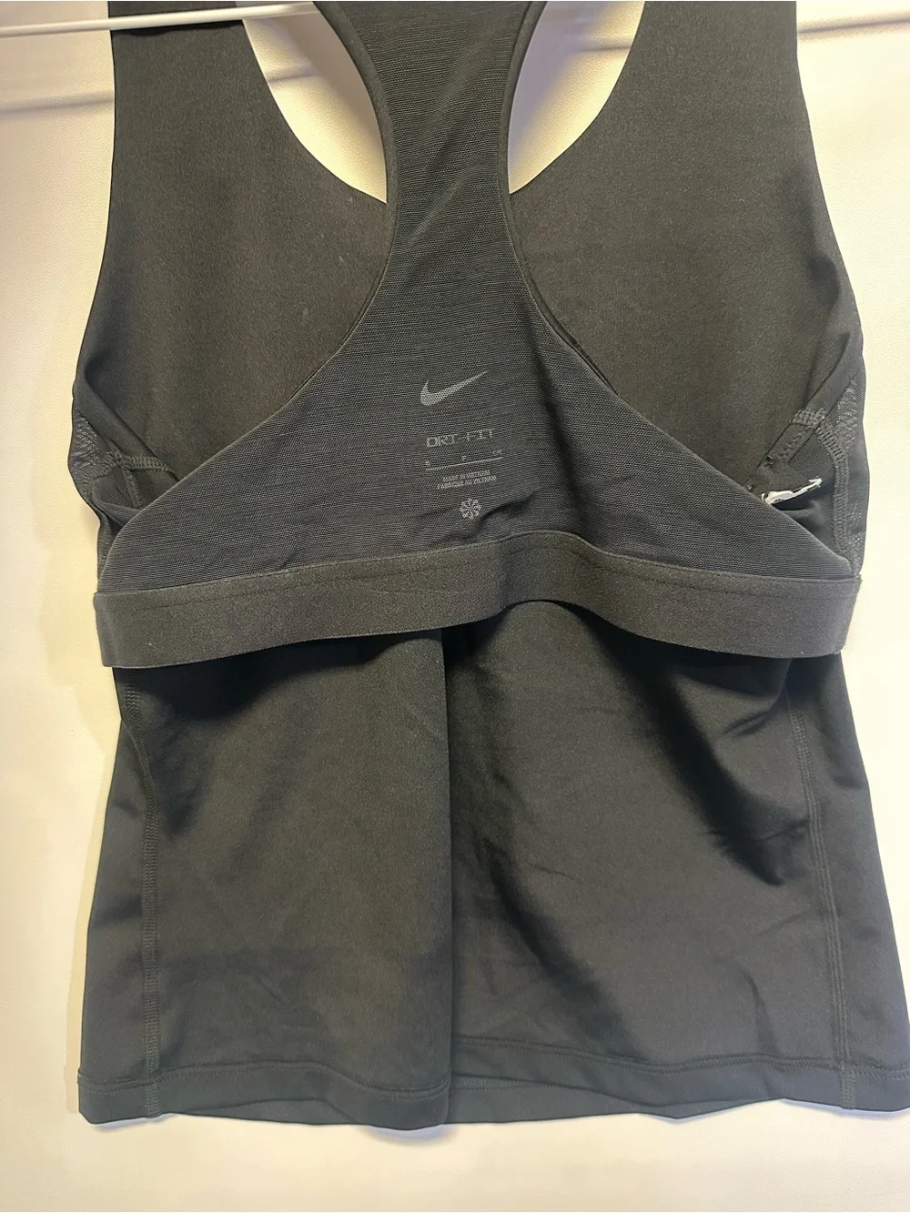 Nike Black Racerback Performance Tank with White Swoosh